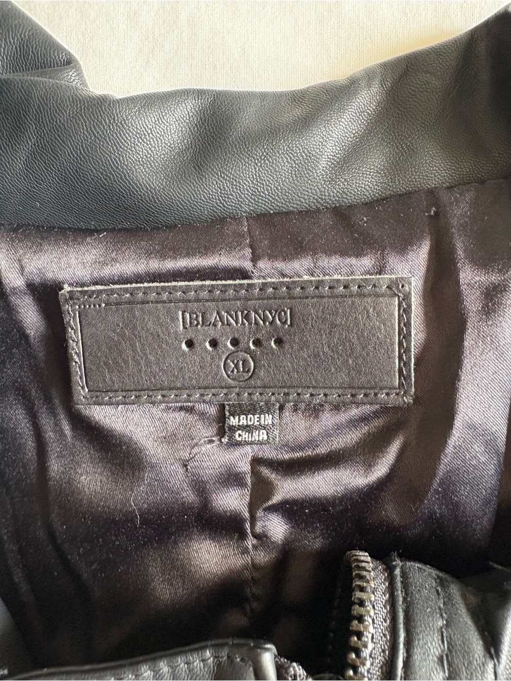 [BLANKNYC] Black Vegan Leather Asymmetrical Moto Jacket - Size XL - Picture 7 of 13